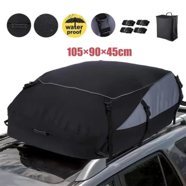 Coffre De Toit Pliable 425L Étanché Souple 95x95x46cm - Bagage Toit Voiture Grande Capacité