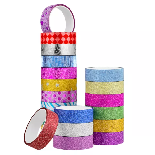 20 Rolls Glitter Washi Tape Set for DIY Craft Scrapbook Gift Wrapping