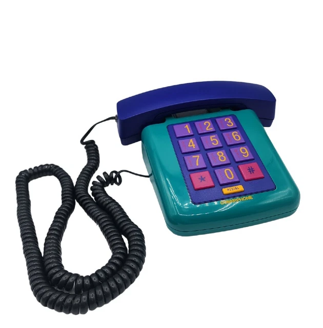 Conair Retro Color Bright SW2006 Telephone Blue Teal Purple Big Buttons Landline
