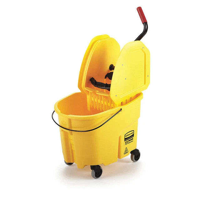 RUBBERMAID COMMERCIAL PRODUCTS FG757788YEL Mop Bucket and Wringer,8-3/4 gal.,Yel