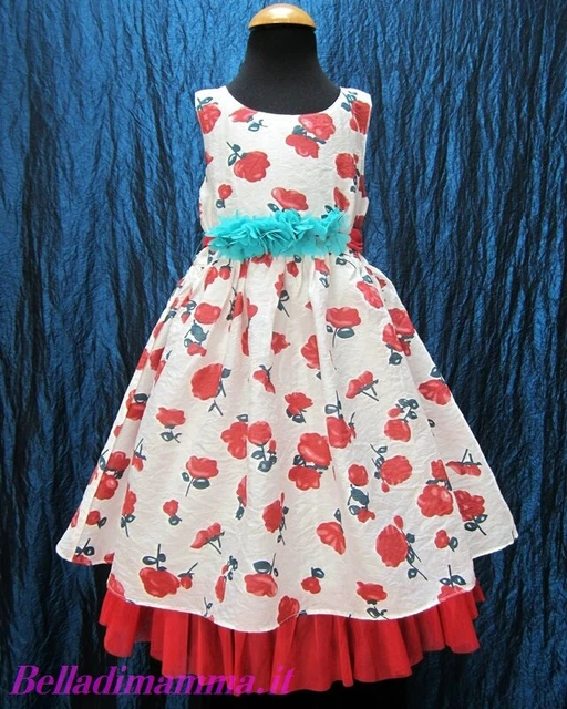 Abito Vestito Cerimonia Elegante Bimba Bambina Festa BellaDiMamma (2-7 anni)