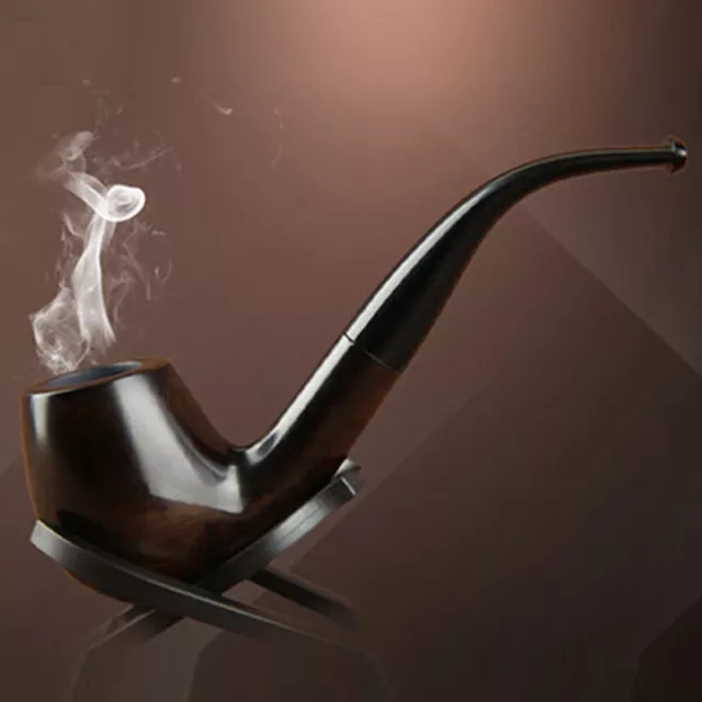 Bent Style Ebony Durable Smoking Pipe Tobacco Cigarettes Cigar Pipes Filter Gift