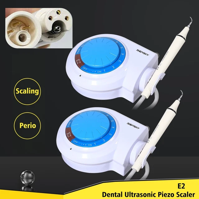 2X Dental Ultrasonic Piezo Scaler Machine Handpiece 5*Tips fit Cavitron EMS AK