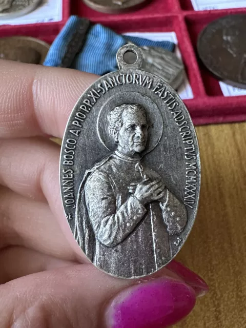 Medaille Päpstliche Papst Pius Xi Giovanni Bosco 1933 - 1934 Silber Qspl Q30