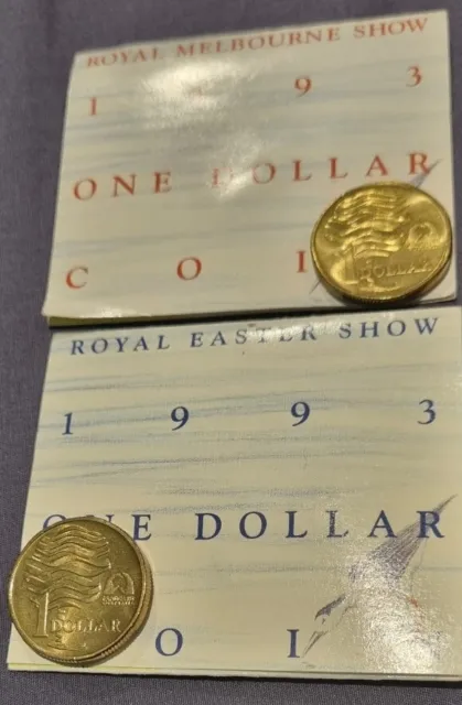 1993 $1 Unc Coins - Royal Melbourne Show/Royal Easter Show