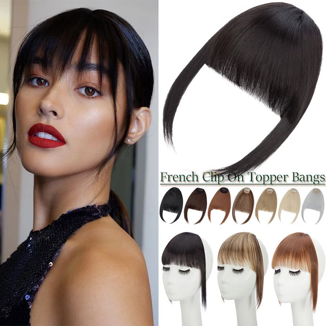 Pezzo di capelli pony bangs clip on estensione capelli estensioni naturali DE