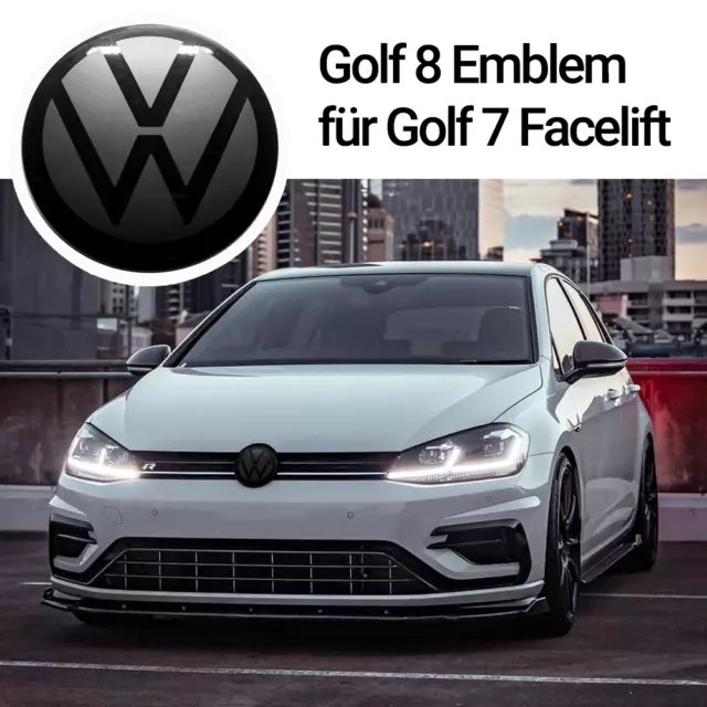 VW Golf 7 VII TCR Pure Grey front & rear emblem black sign logo facelift