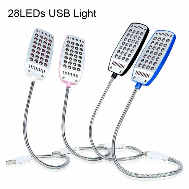 FLEXIBLE USB 28 LED Light Desk Lamp Reading Light For Computer Notebook ...