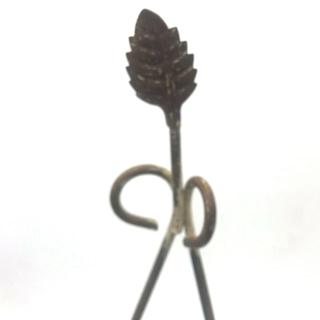 Vintage Plant Holder 15 inch Hanger Painted White Metal Chippy Rustic Retro 5