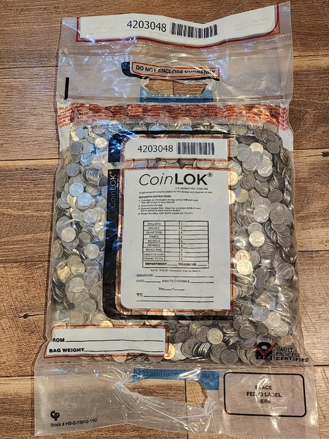 $200.00 Bank Sealed Bag Of Unsearched Nickels, Jefferson Nickels