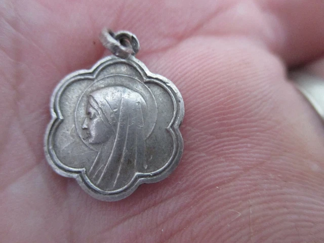 Broche Ancienne Religieuse Vierge Marie - Argent Massif 925 - Lot B361 - Très Bon état
