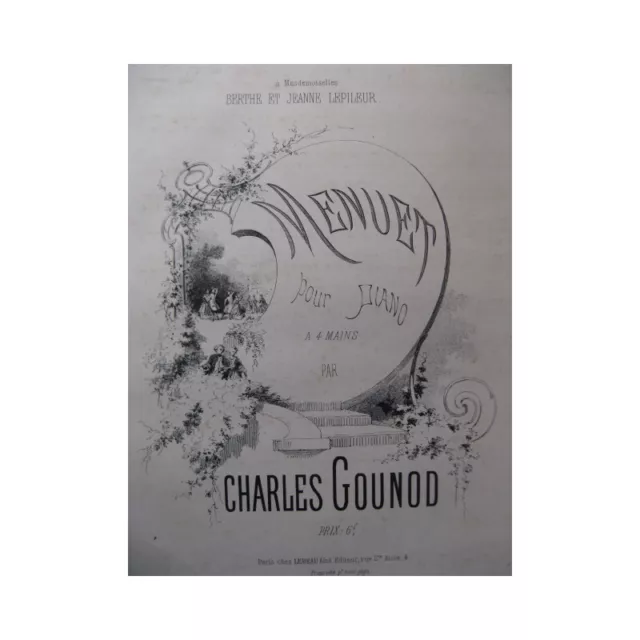 GOUNOD Charles Menuet Piano 4 mains XIXe