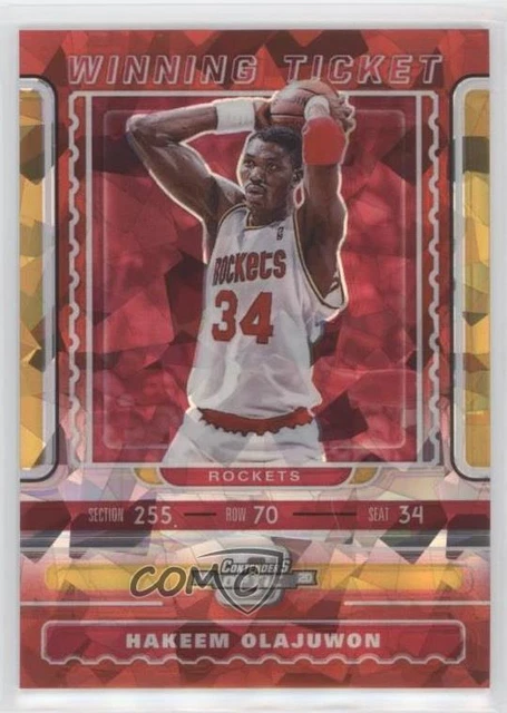 2019 Contenders Optic Winning Tickets Red Cracked Ice Prizm Hakeem Olajuwon HOF