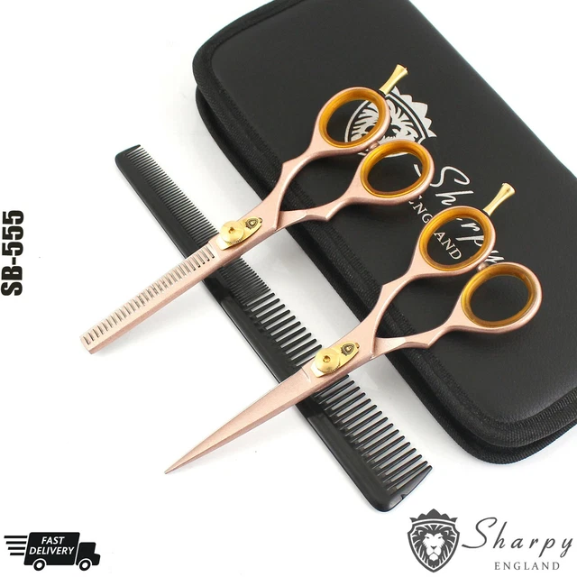 Set cesoie taglio capelli da 6" parrucchiere professionali da barbiere oro rosa