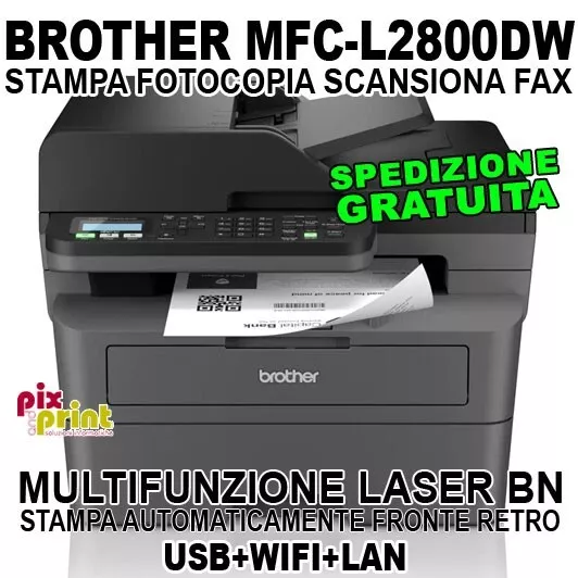 MULTIFUNZIONE Brother MFC-L2800DW LASER B/N USB + WIFI + LAN  NUOVA DISPONIBILE