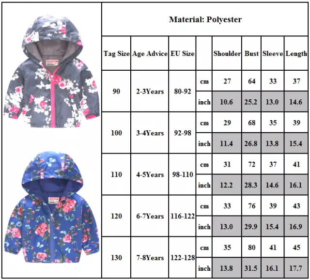 Toddler Baby Kids Boys Girls Winter Warm Jacket Hooded Coat Zip Casual Outwear 3