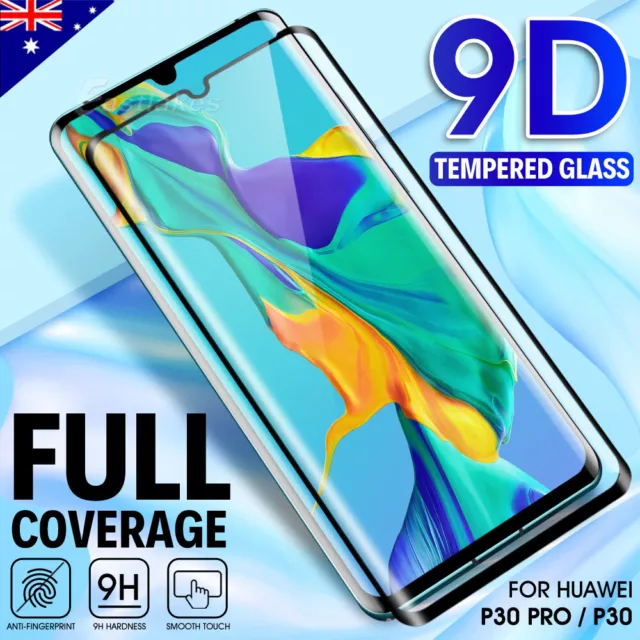 For Huawei P40 P30 Mate 20 Pro Full Coverage Tempered Glass Screen Protector