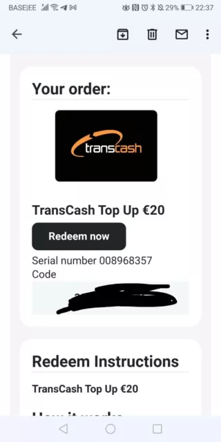 Transcash coupon code 20