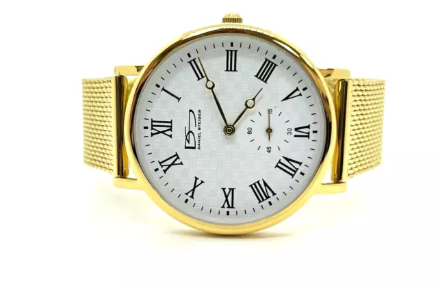 Daniel Steiger Gold Toned White Dial 40mm Ladies Fancy Quartz Watch 9201G-M