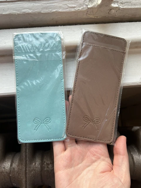 Simply Gilded Blaugrün & Braun 2 x Stift Etui Vegan Leder Neu Bleistiftetui