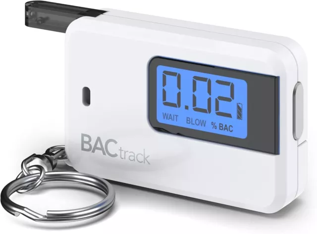 Bactrack Go Keychain Breathalyzer, Portable Keyring Breath Alcohol Tester, White