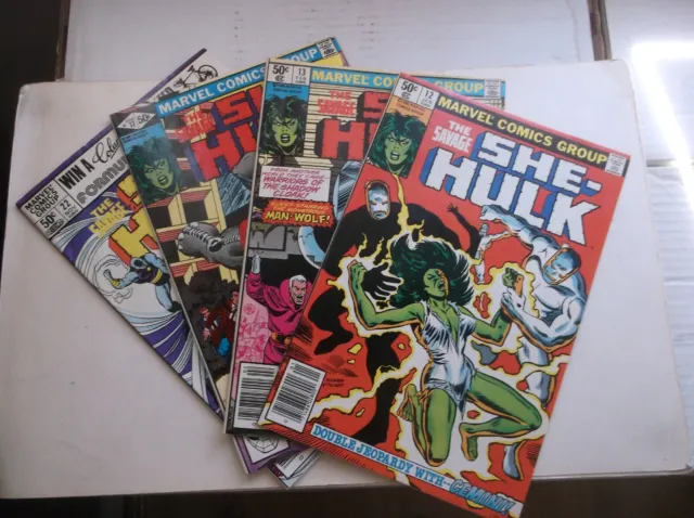 Marvel: Savage She-Hulk #12, 13, 17 & 22, Mostly Newsstands, 1980-1981, Vf Range