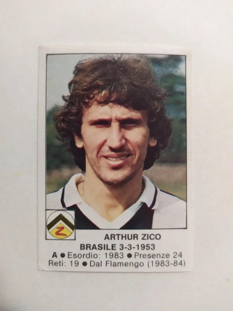 Autocollant Zico Udinese #222 - Edis Calciatori 1984/85 - MINT Sous Toploader