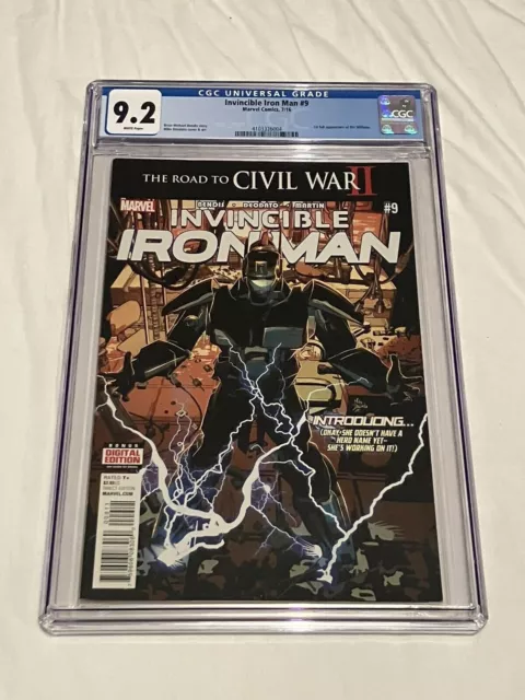 Invincible Iron Man #9 Cgc 9.2 Nm- 1St Riri Williams Ironheart Wakanda Forever