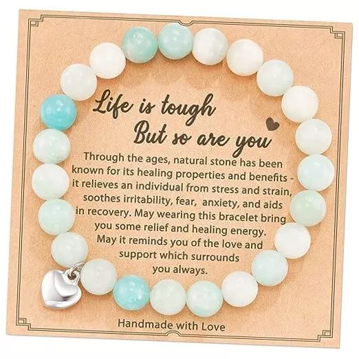 Get Well Soon Gifts for Women Natural Stone Healing Bracelets Life is Tough E