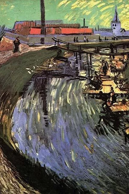 Canal with Women Washing by Vincent van Gogh - Art Print