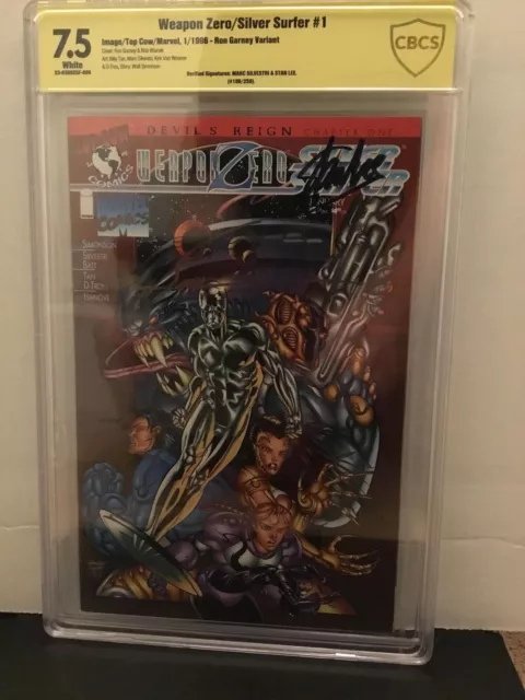 Weapon Zero/Silver Surfer 1 Cbcs 7.5 Signed Stan Lee--Marc Silvestri--Rareeeeee