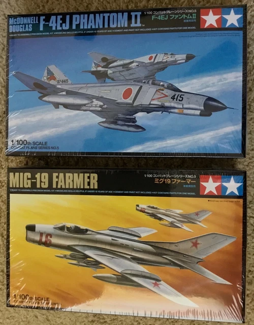 TAMIYA 1:100 Fighter Jet Kits F-4EJ Phantom, MiG 19 farmer TAMIYA 1:100 Fighter Jet Kits F-4EJ Phantom, MiG 19 farmer
