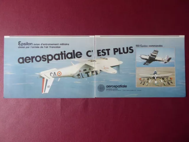 1984 Pub Aerospatiale Avion Epsilon Armee De L'air Military Trainer French Ad