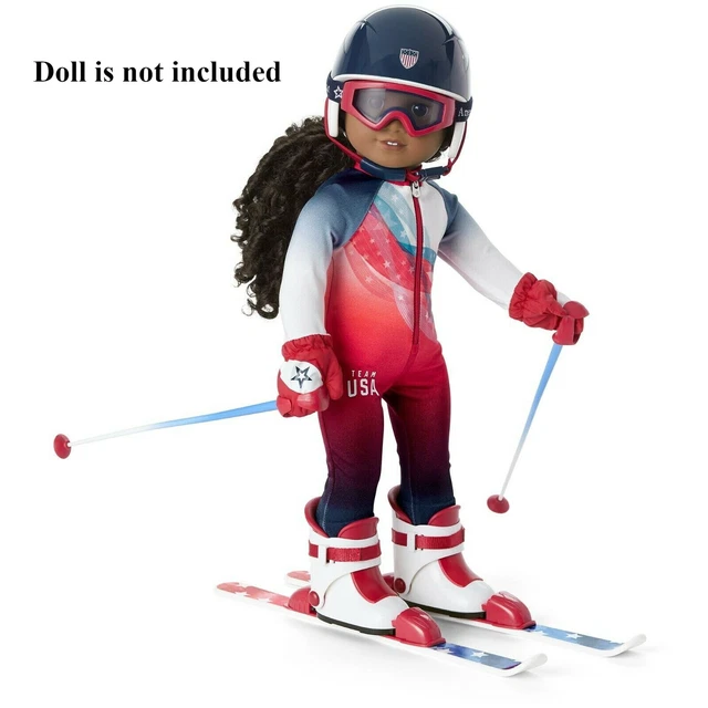 American Girl Team USA Alpine Skiing Set for 18" Dolls ~Ski Suit Boots Helmet ++