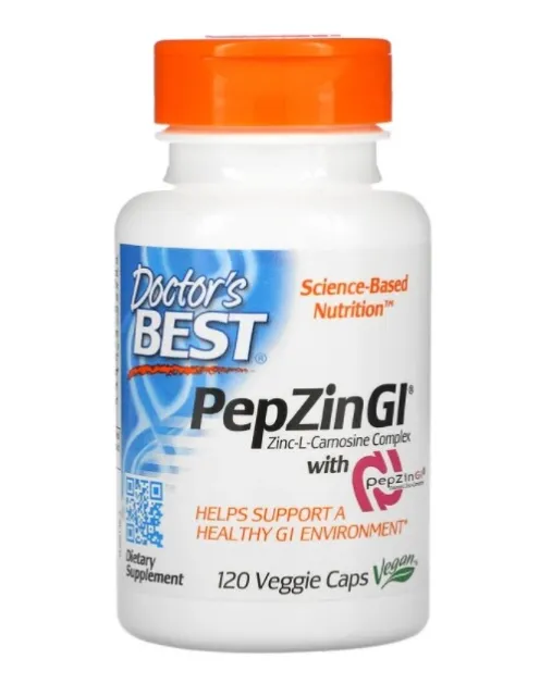 Doctor's Best, PepZin GI, Zinc-L-Carnosine Complex, 120 Veggie Caps