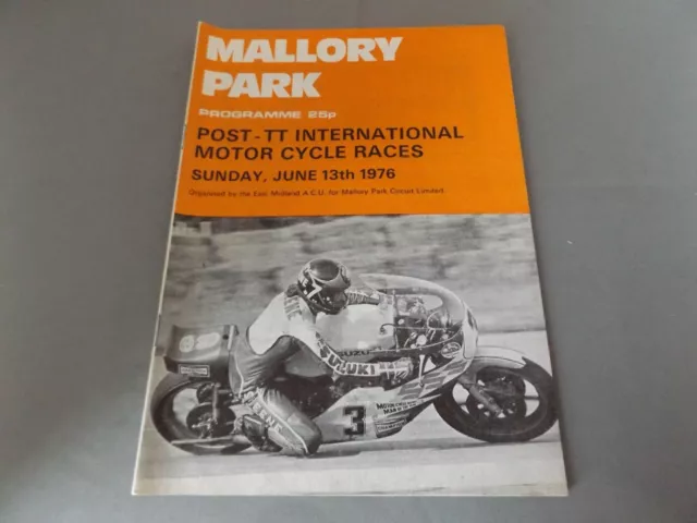 1976 Mallory Park Programme 13/6/76 - Post Tt International Motorcycle Races