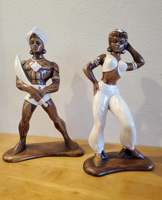Vintage Treasurecraft Dancers Sword Turban Middle Eastern Figures