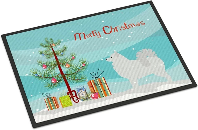 Samoyed Christmas Tree Indoor Outdoor Doormat BB2977JMAT-SUK