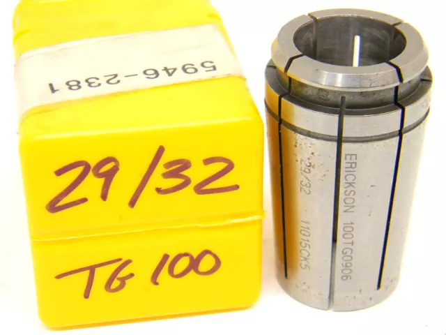 New Surplus Kennametal Erickson 29/32" Tg100 Single Angle Collet Tg-100 .9062"