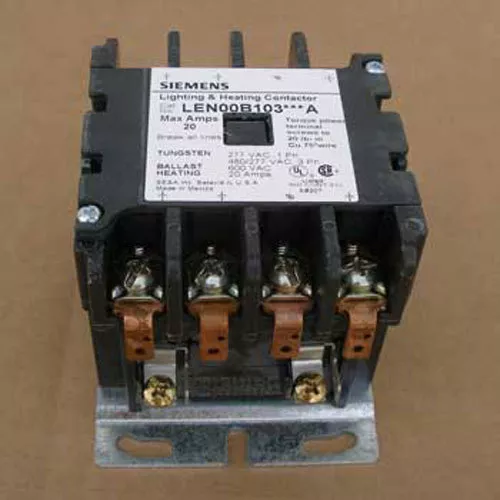 NEW Siemens LEN00B103600A 20 Amp 4 Pole Lighting Contactor Open