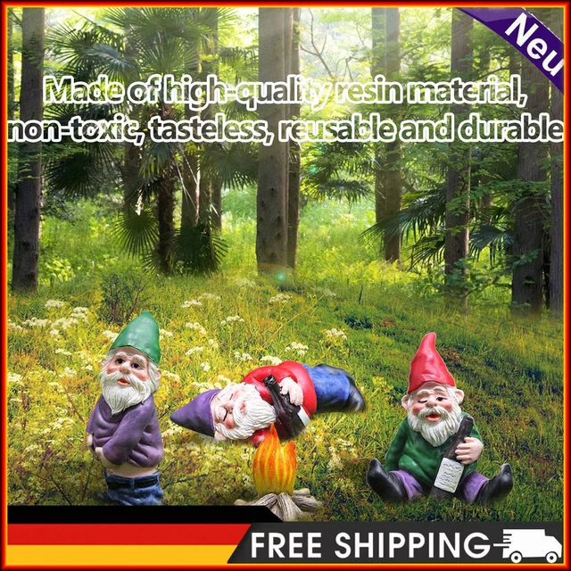 4 un. Adornos pequeños gnomos de hadas de resina vívida para plantas en macetas al aire libre escritorio