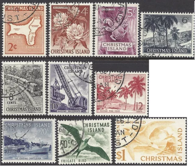 Christmas Island 1963 DEFINITIVES SET COMPLETE (10), FINE USED, SG11-20