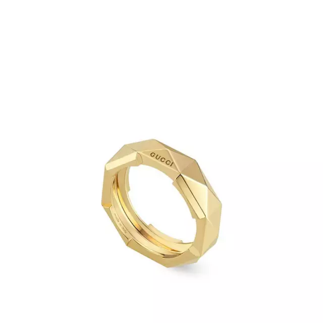 Anello Gucci Link To Love YBC662184001 Fede Ring Oro Giallo Fede Fascia 6 mm