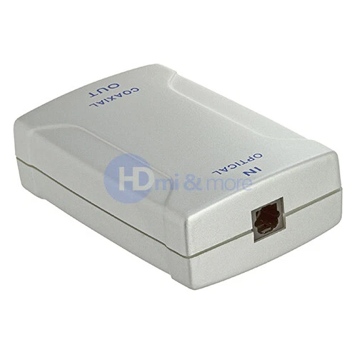 TOSLINK OPTICAL TO Coax RCA Converter Audio to Digital S/PDIF Coaxial