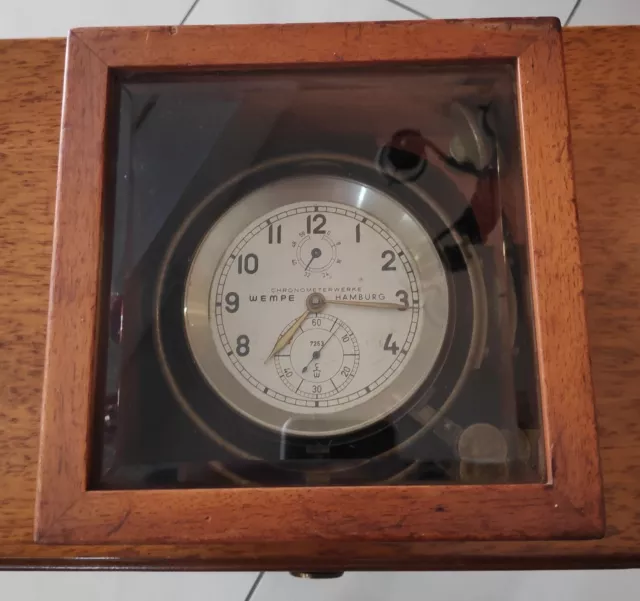 marine chronometer clock WEMPE HAMBURG 2