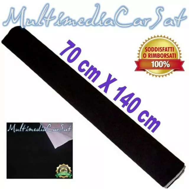 Moquette Acustica Car Hi Fi Liscia Adesiva Nera Nero 145x70cm Subwoofer Auto