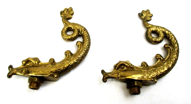 2 Messing Feststellhebel Schraub Hebel Zierobjekte Drachen Fischform TOP (15)