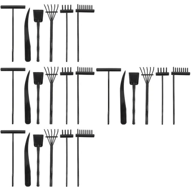 24 pièces outils de bac à sable râteau miniature zen