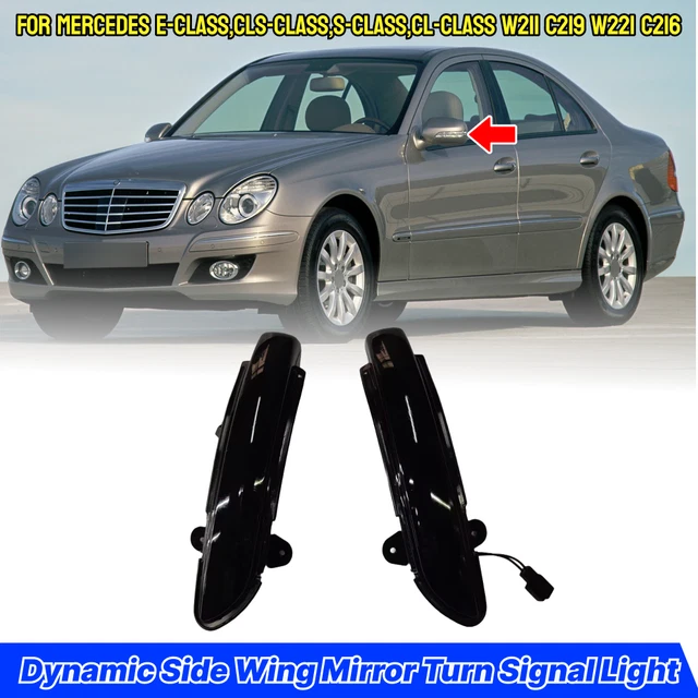 Aussenspiegel Blinker Blinker-Außenspiegel Links Für Mercedes CL, CLS, S & E -Klasse – Klare Linse, Schwarzes Gehäuse Außenspiegel Blinker