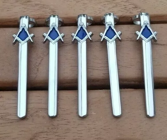 5  Chrome Plated Masonic And Blue Clip Slimline Pens Woodturning Project Kit